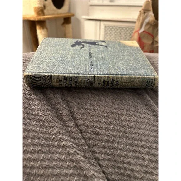 Nancy Drew Vintage 1954 #32 The Scarlet Slipper Mystery Carolyn Keene Blue Tweed - Picture 3 of 10
